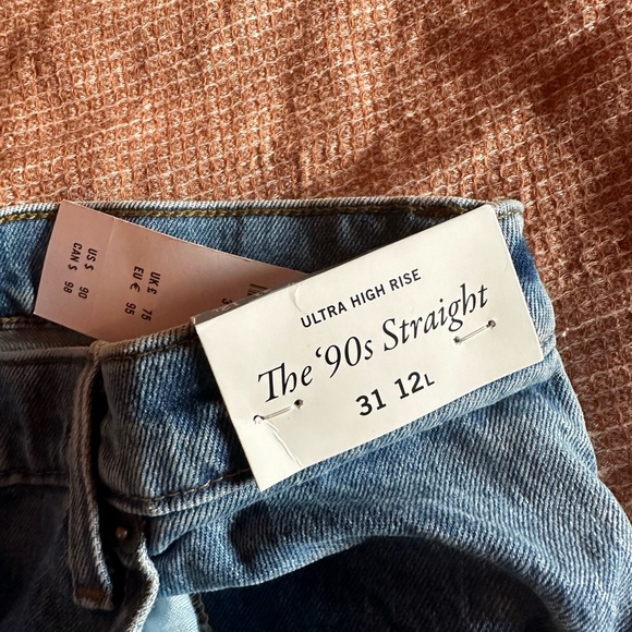 NWT Abercrombie Ultra High Rise 90s Straight Jeans long - Picture 2 of 6